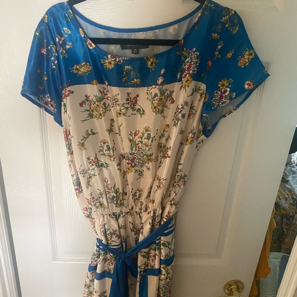 Modcloth floral Satin Handkerchief Dress